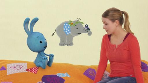 Nadu und die Ameise | Rechte: KiKA Kikaninchen, Anni und ein Elefant mit einer Ameise auf dem Rüssel