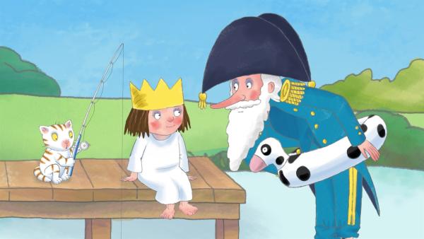 Die kleine Prinzessin (li.) kann sich nicht entscheiden, was sie werden will. Und so befragt sie jeden ihrer Freunde, so auch den Admiral. | Rechte: ZDF/Illuminated Film Ltd.