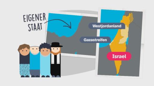 Landkarte von Israel und den Palästinensergebieten