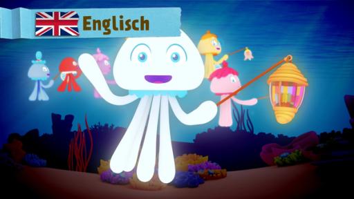 Rechte: KiKA/Bigchild Entertainment A glowing jellyfish holding a colourful, glowing lantern in one of her tentcale.