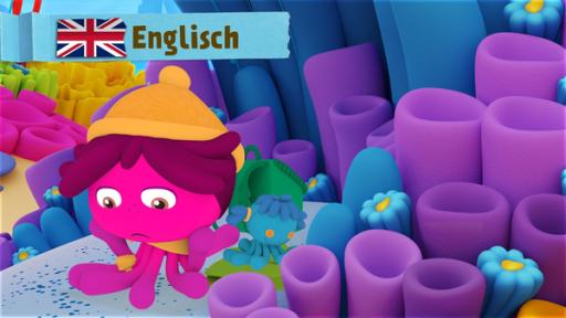 Rechte: KiKA/Bigchild Entertainment A sad pink octopus sitting alone on the seabed.