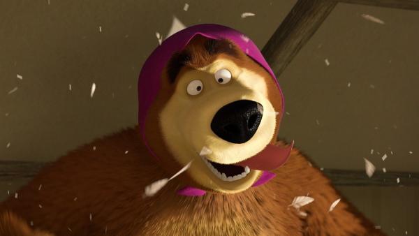 Der Bär ist auf den Kopf gestürzt. Seitdem spielt er verrückt.  | Rechte: KiKA/2014-2015 Animaccord Ltd.