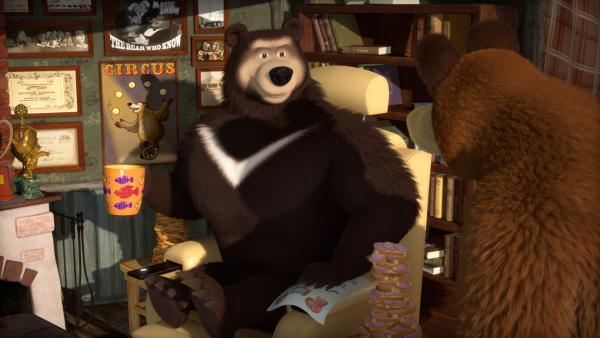Der Bär gibt dem Schwarzbären alles was er sich wünscht. | Rechte: KiKA/2014-2015 Animaccord Ltd.