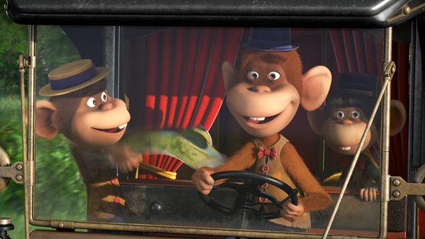 Im Auto der Affenbande. | Rechte: KiKA/Animaccord LTD