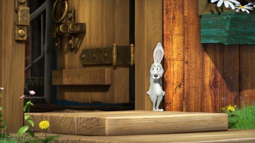 Der Hase versteckt sich. 