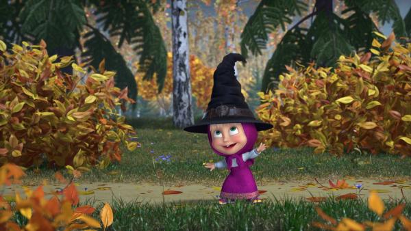 Mascha findet einen Hut im Wald. | Rechte: KiKA/Animaccord Animation Studio