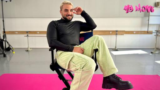 Cale Kalay, Profitanzer, Choreograf und Entertainer als Gastcoach bei der MY MOVE DANCECREW (Quelle: STARSHIP-FILM-GmbH / RBB)