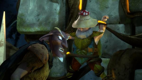 Der Dunkle Elf hält Linas Großvater gefangen. Es ist Athanor, der Elf, der Nils verwandelt hat. | Rechte: BR/Studio 100 Animation/Studio 100 NV