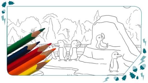 Teaser Ausmalbild "Pinguingehege" | Rechte: /KiKA Male das Pinguingehege bunt aus!