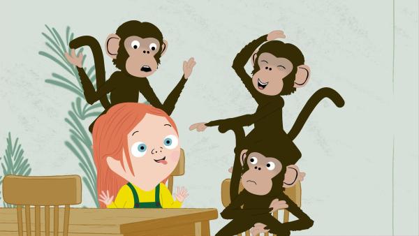 Die Affen sind richtig frech zu den Besuchern. Ein Kurs in gutem Benehmen steht für alle an. | Rechte: KiKA/Igloo Productions Ltd.