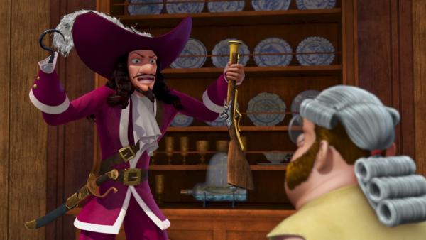 Captain Hook und sein Assistent Smee wollen ausnahmsweise einmal Peter Pan helfen. | Rechte: ZDF/method Film/DQ Entertainment