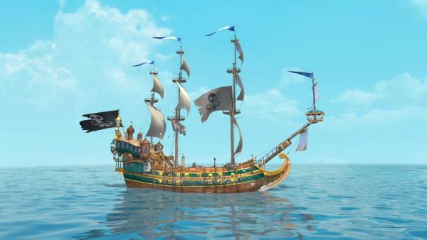 Die Jolly Roger auf großer Fahrt mitten auf dem freien Ozean. | Rechte: ZDF/method Film/DQ Entertainment