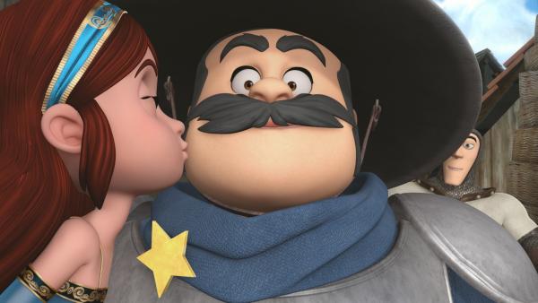 Marian gratuliert dem Sheriff mit einem Kuss. | Rechte: ZDF/Method Animation/DQ Entertainment/Fabrique d'images/ZDF Enterprises/De Agostini