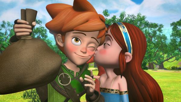 Marian beglückwünscht Robin Hood zum Sieg des Bogenschützen-Turniers. | Rechte: ZDF/Method Animation/DQ Entertainment/Fabrique d'images/ZDF Enterprises/De Agostini