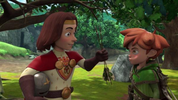 König Richard (li.) bedankt sich bei Robin Hood (re.) für seine Rettung. | Rechte: ZDF/Method Animation/DQ Entertainment