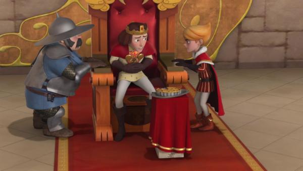 König Richard hat Bauchschmerzen von der Pilztorte. | Rechte: ZDF/Method Animation/DQ Entertainment