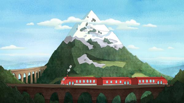 Der Zug arbeitet sich zum Gipfel hoch. | Rechte: NDR/Karrot Entertainment 2016