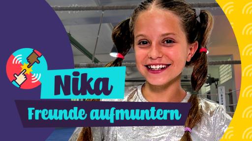 So muntert Nika ihre Freunde auf | Rechte: KiKA / Antonia Hirnich / EBU