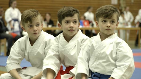 V.l.: Aidan (12), Aaric (11) und Andrew (8) sind drei echte Karate-Kids. In ihrem Verein sind sie die ungeschlagene Spitze. | Rechte: Radio Bremen/Bremedia Produktion
