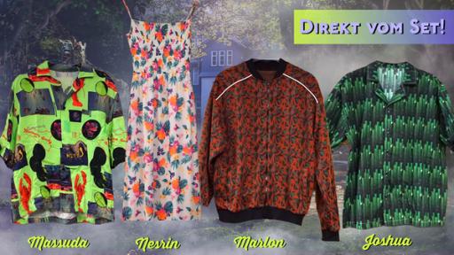Gewinne Requisiten der Darstellerinnen und Darsteller | Rechte: KiKA Ein Hemd von Massuda, ein Kleid von Nesrin, eine Jacke von Marlon und ein Hemd von Joshua
