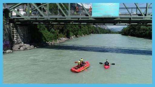 Rafting-Challenge Folge 15_Auf der Rafting-Strecke müssen sich die TWINS zusätzlich Begriffe merken (Quelle: rbb/Dokfilm)