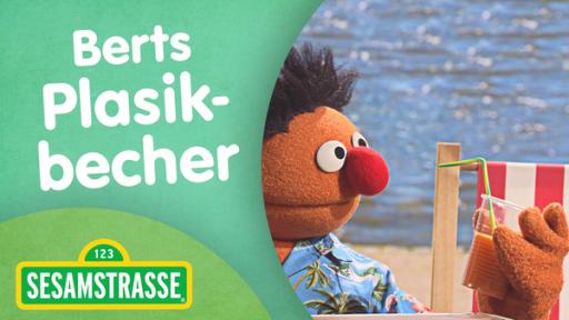 Logo und Ernie mit Getränk