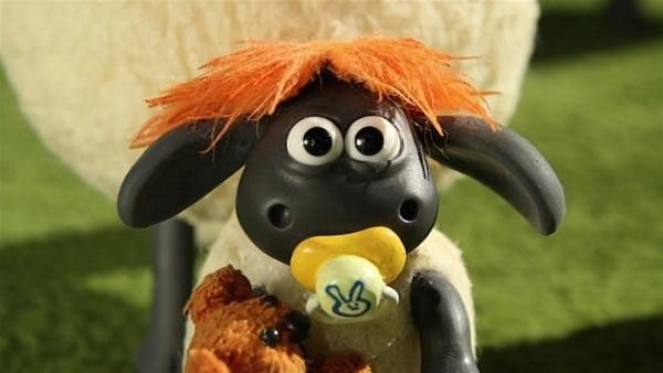 Timmy mit neuer Frisur - auch ihm steht die Perücke des Farmers sehr gut. | Rechte: WDR/Aardman Animation Ltd./BBC
