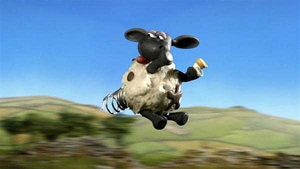 Eine Feder am Po, so macht Timmy große Sprünge. | Rechte: WDR/Aardman Animation Ltd./BBC