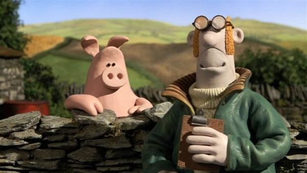 Bitzer liegt krank im Bett und der Bauer gibt den Schweinen die Aufsicht über die Schafe. | Rechte: WDR/Aardman Animation Ltd./BBC