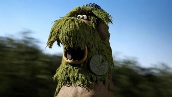 Huch, was ist denn das? Ein grünes Monster! | Rechte: WDR/Aardman Animation Ltd./BBC