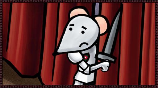 eine Maus mit Ritterrüstung und Schwert steht vor einem Theatervorhang | Rechte: SWR, SWR eine Maus mit Ritterrüstung und Schwert steht vor einem Theatervorhang