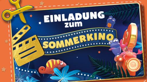 Sommerliche Grafik "Einladung zum Sommerkino"