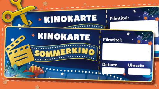 Sommerliche Grafik "Kinokarte Sommerkino"