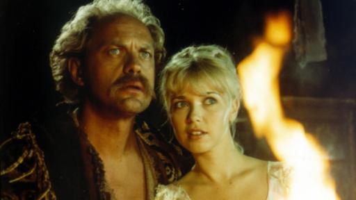 Der Landstreicher Griffig (Uwe Ochsenknecht) will der Prinzessin Blanka (Tina Ruland) bei der Suche nach dem gestohlenen Zauberbeutel helfen.