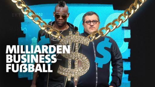 Bild-Montage mit Spielerberater Mino Raiola, Fußballer Mario Balotelli und Dollarzeichen