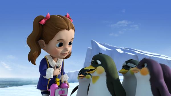 Ella verabschiedet sich von den Pinguinen. | Rechte: KiKA/FunnyFlux/QianQi/EBS/CJ E&M