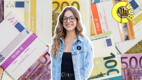 Expertin Tina Richtsteiger steht in der Mitte. Als Hintergrund sind Euro Scheine zusammengestellt.