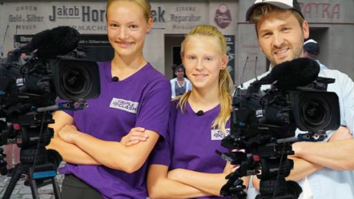 Freya und Lara gegen Johannes in der Fernsehwelt - Bavaria Filmstadt