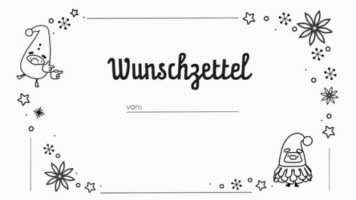 KiKA-Wunschzettel zum Ausdrucken, Ausschneiden und Ausmalen