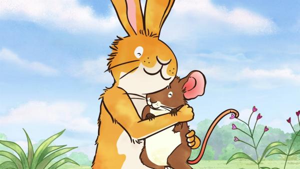 Der kleine braune Hase hat seine Freundin, die kleine Feldmaus sehr lieb. | Rechte: KiKA/SLR Productions Australia Pty.Ltd./Scrawl Studios Pte Ltd./hr/ARD