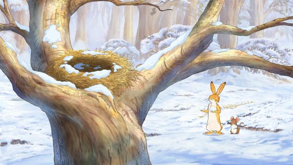 Der kleine Hase und die kleine Feldmaus möchten mit ihren Freunden im Schnee spielen, aber es ist niemand zu sehen. | Rechte: KiKA/SLR Productions Australia Pty.Ltd./Scrawl Studios Pte Ltd./hr/ARD