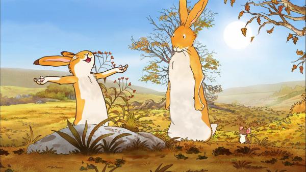 Der große Hase, der kleine Hase und die kleine Feldmaus wollen den schönen Herbsttag zusammen verbringen. | Rechte: KiKA/SLR Productions Australia Pty.Ltd./Scrawl Studios Pte Ltd./hr/ARD