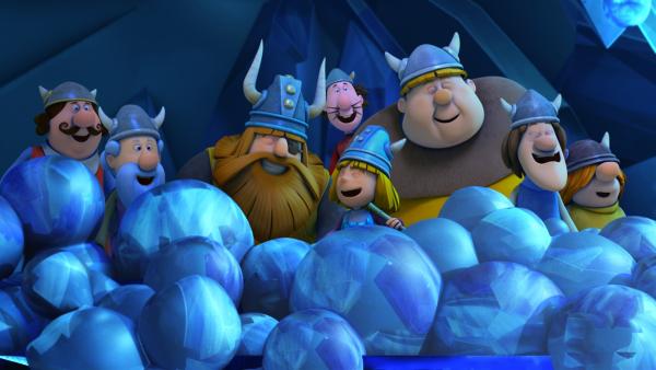 Die Eiskugeln sind voller gefrorener Stimmen und Worte. | Rechte: ZDF/studio100 media