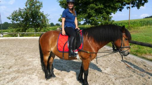 Der richtige Sitz auf dem Pferd, die Absätze nach unten und den Rücken gerade, ist beim Reiten das A und O.