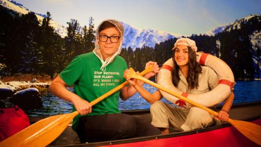 Clarissa und Ralph in einem Ruderboot