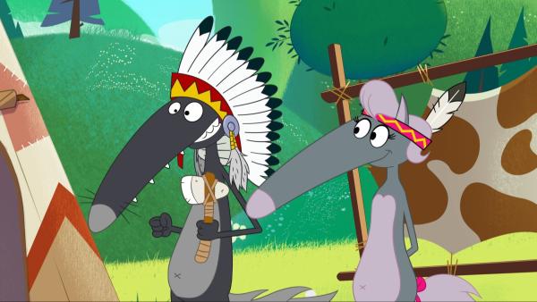 Wolf will ein Apache sein und Wolfine eine Squaw. | Rechte: KiKA/Samka Productions