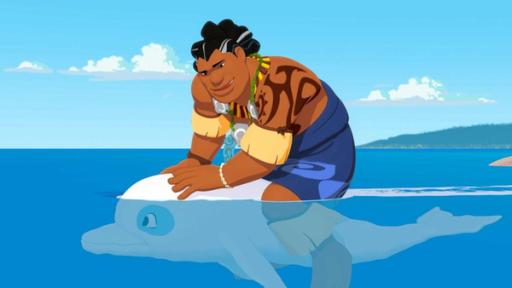 Papa Tuanaku geht baden | Rechte: ZDF Papa Tuanaku sitzt nervös auf Zoom und versucht so, schwimmen zu lernen.